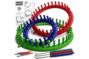 UCDRMA Knitting Looms for Beginners, Crochet Loom Knitting Kit with Step-by-Step Instructions, Cost-Effective 3 Size Round Knitting Loom, Easy & Quick Hat Knitting Loom Set/Scarf Loom Knitting Set