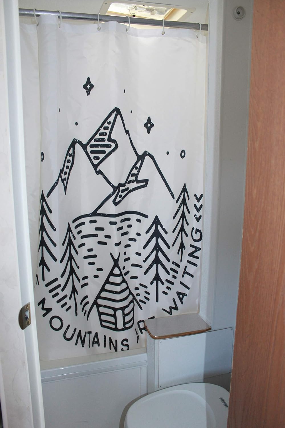 Solid Elements RV Shower Curtain Accessories Gear for Camper Trailer