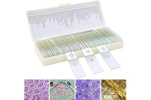 LAKWAR 60 Microscope Slides with Specimens for Kids, Prepared Microscope Slides for Kids Microbiology, Prepared Microscope Slides for Adults