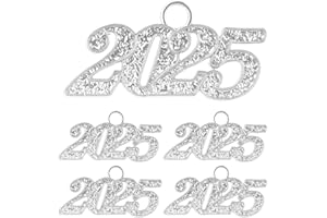 PSXUIE Graduation Decorations 2025, 5 PCS Silver Graduation Tassel Charm, 2025 Charm for Graduation Cap, Gold Graduation Cap Tassel 2025 Year Charm, Graduation Tassels Charm for Graduate Hats Decorations