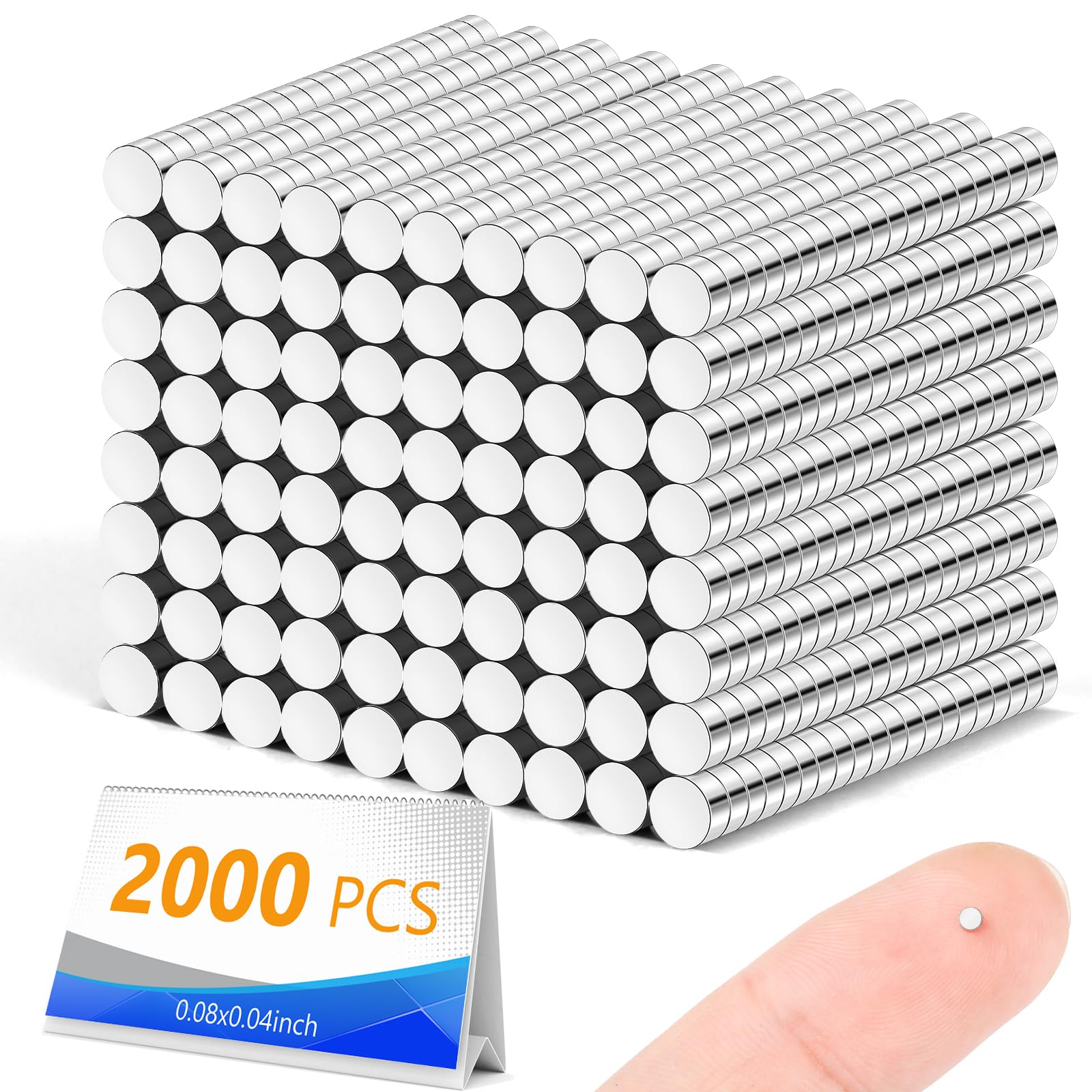 Photo 1 of 2000 Pack Small Magnets, 2x1mm Refrigerator Magnets Rare Earth Magnet Neodymium Magnet for Crafts, Whiteboard, Kitchen Cabinet