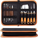 Halloween Pumpkin Carving Tools Kit - 11 PCS Professional Heavy Duty Stainless Steel Pumpkin Carving Tools with Carrying Case