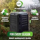 Deuba 800L Garden Compost Bin Outdoor Storage Box Black view 4