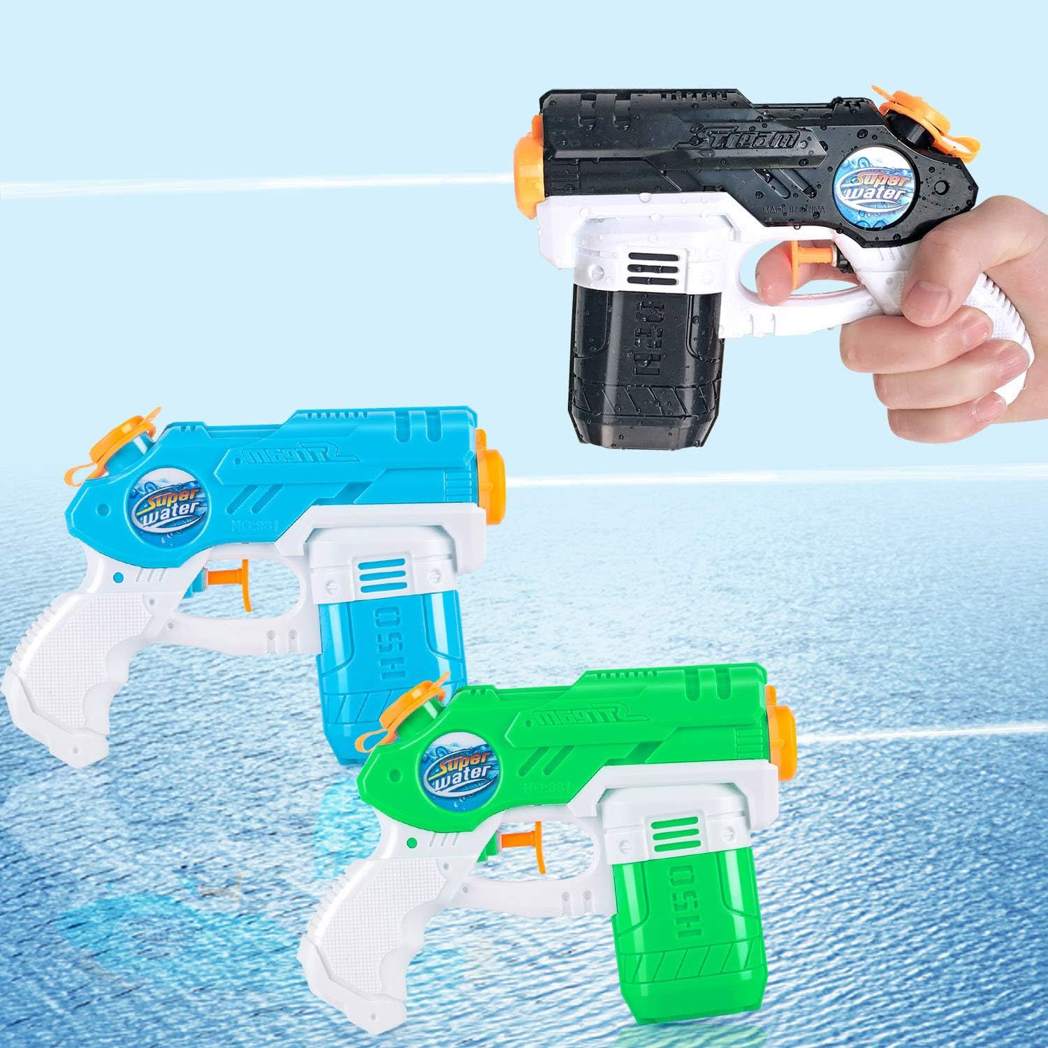 Tuko 6 Packs Small Water Guns for Kids Adults, 220CC Capacity 15-25 Feet Shooting Range Water Blaster Squirt for Water Fighting Toys(6Packs): Toys & Games