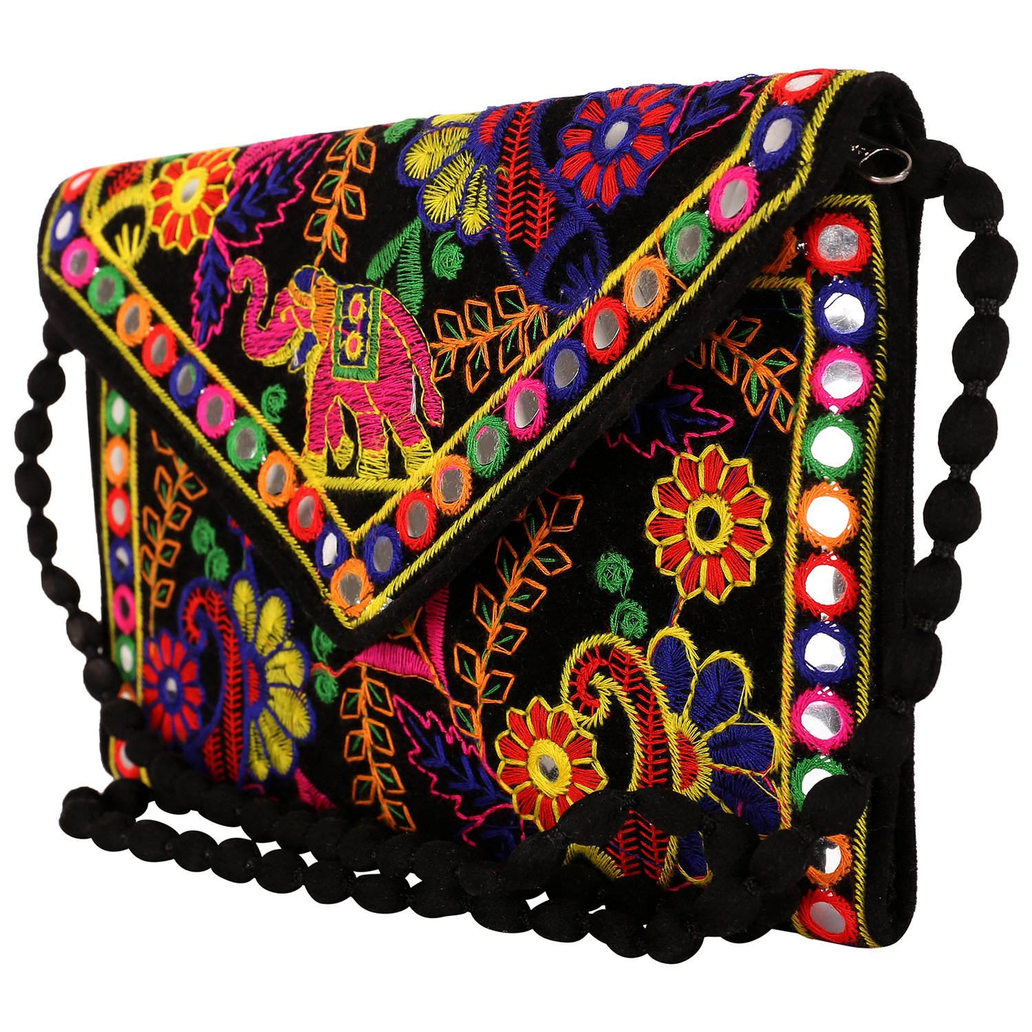craft trade handmade designer embroidered rajasthani clutch bag for women's