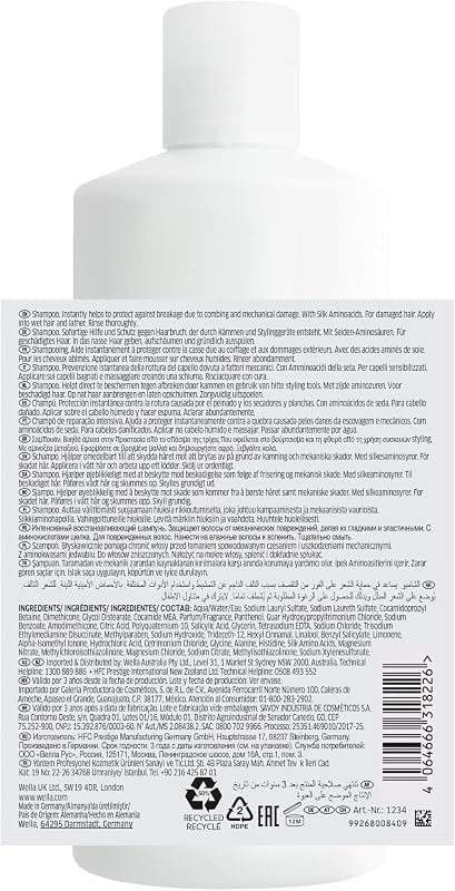 Profissionais FUSION Intense Repair Champô para Cabelo Seco e Danificado - Brilho e Anti-Quebra, 500ml