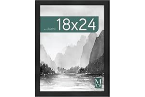 MCS Museum Poster Frame 18x24 Onyx Woodgrain, Vertical & Horizontal Wall Hanging Large Picture Frame for Photos, Posters & Art Prints (1-Pack)