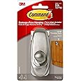 Command Large Timeless Hook, Holds up to 5 lb, 1 Wall Hook with 2 Command Strips, Brushed Nickel Color, Organize Damage-Free No Tools Wall Hooks for Hanging Decorations in Living Spaces