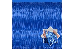 LULEEYANG 5 Pack Blue Backdrop Curtain Tinsel Streamers Ocean Themed Decor Birthday Party Decorations Foil Fringe Backdrop Graduation Baby Shower Bachelorette Winter Party Decorations Supplies