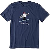 Life is Good Men's Crusher Tee Shirt, Short Sleeve Cotton Graphic T-Shirts, Keep It Salty Seagul