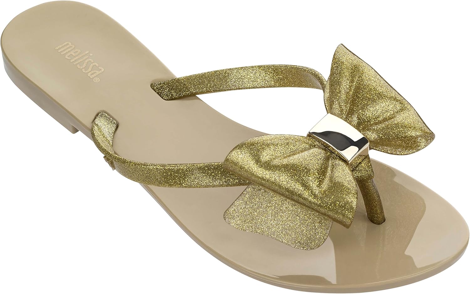 gold sparkly flip flops