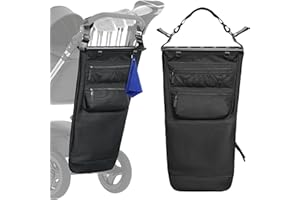 Ghaklna Stroller Golf Caddy,Golf Bag Attach to Stroller with Side Pockets,Shoulder Strap & Hooks for Towel Gloves,Lightweight