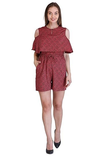 red and black playsuit