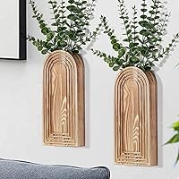 Dnnnii 2 Pack Modern Wall Wood Vase-Entryway Decor, Wood Wall Art, Hallway Decor-Modern Farmhouse & Boho Bathroom Wall Decor-