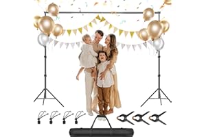 GLOSHOOTING Backdrop Stand for Photoshoot, 8.5 x 10 ft Heavy Duty Back Drop Adjustable Stands, Photography Background Support System Kit with Carry Bag for Photo Video Studio, Parties, Wedding