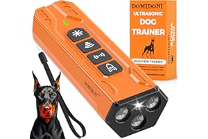 DOMIDONI 2025 Upgraded Dog Bark Deterrent Device - Anti Barking Devices for Dogs, Indoor Outdoor Use Rechargeable, Safe for Dogs & Humans, Portable No More Barks Ultrasonic Dog Training Device (Alpha Pro)