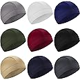 SATINIOR 9 Pieces Cooling Skull Caps Helmet Liner Beanie Cap Sweat Wicking Cycling Hat for Men and Women, 9 Colors