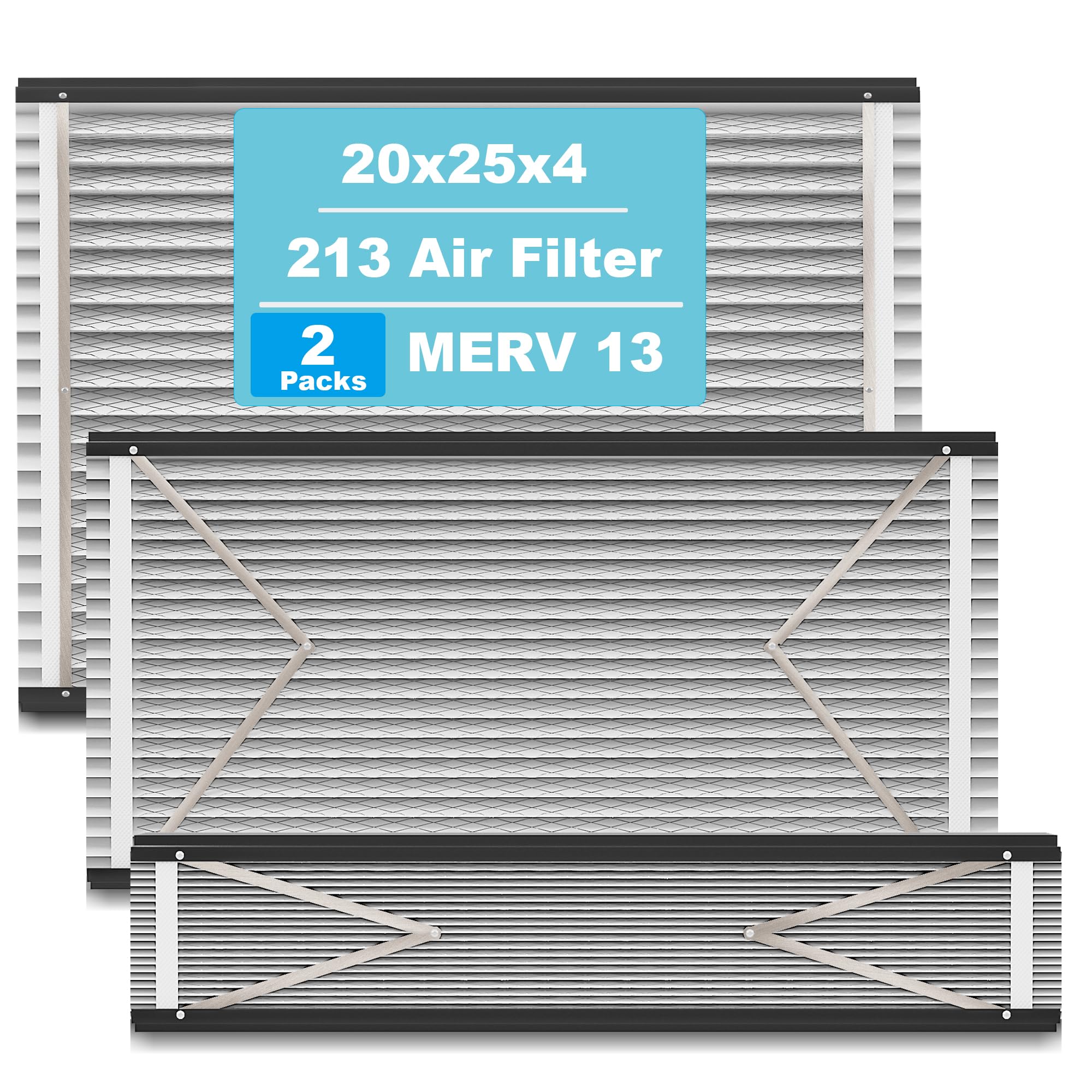 Photo 1 of (2-Pack) 213 Replacement Filter Compatible with April-Aire Air Purifiers 1210,1620,2210,2216,3210,4200,20x25x4 MERV-13 Furnace Filter Replacement