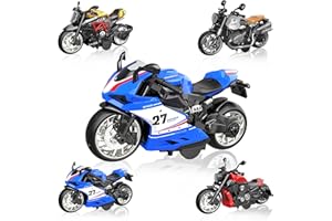OUFOTAT 4-Pack Diecast Motorcycle Toys | 1:12 Scale Alloy Pull-Back Vehicles with No Battery Needed | Collector & Toddler Toys for Boys Girls 3-12 | Birthday Gifts, Travel Toys, Carpet Play