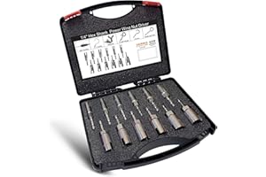 YAIRMIS 12 Pack 1/4" Hex Shank，Power Wing Nut Driver Set,Slot Wing Nuts Drill Bit Socket Wrenches Tools Set, Drills Bits for Panel Nuts Screws Eye C Hook Bolt (Full Set of 12 Pack 12 Size)