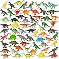 OuMuaMua Dinosaur Toys, Plastic Mini Dinosaur Figures Toys Set, Dinosaur Birthday Party Favors, Dinosaur Cupcake Toppers for Kids and Boys, 78 Pcs (Upgrade Dinosaur)