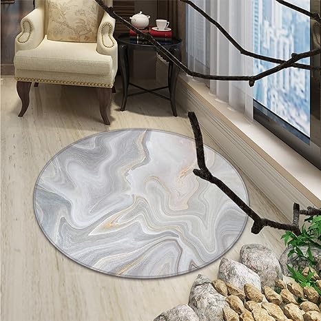 Amazon Com Marble Round Area Rug Carpet Nature Stone Color Splash