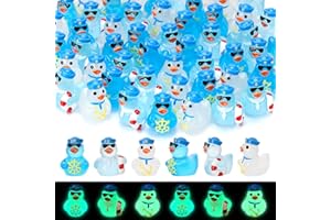 Jspupifip 60pcs Mini Luminous Cruise Ducks Resin Tiny Ducks Glow in The Dark Funny Sailing Miniature Toys for Aquarium Garden