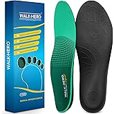 Walkhero Arch Support Insoles - Plantar Fasciitis Inserts for Foot Fatigue and Pain Relieve, Orthotic with Everyday Comfort and Support (Mens 11-11 1/2 | Womens 13-13 1/2 Green)