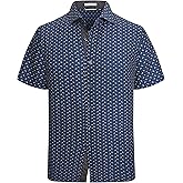 Alex Vando Mens Printed Dress Shirts Short Sleeve Easy Care Regular Fit Button Down Shirt