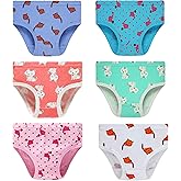 Family Feeling Girls' 100% Cotton Underwears - Comfortable & Breathable Printed Pattern Panties for Child