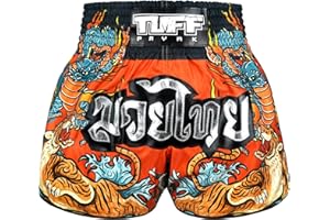 TUFFPAYAK Muay Thai Boxing Shorts, MMA Training Kickboxing Trunks Retro Shorts