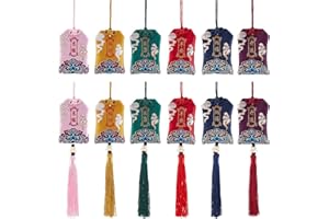 WEBEEDY 12 Pcs Japanese Omamori Amulet Lucky Bag Blessing Bag Pendant Good Luck Hanging Sachet Charms for Blessing Safety Wealth Fortune Love