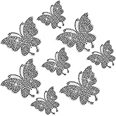 Frienda 8 Pcs Bling Butterfly Car Decals Women Crystal Rhinestone Shiny Butterfly Stickers Accessories for Car Body Bumper Window Laptop Automotive Interior Exterior Sticker Decor(Black)