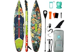 Niphean 12'6" Paddle Board, 550LB Capacity Touring Inflatable Paddle Board with Complete SUP Accessories& Kick Pad, Stable St