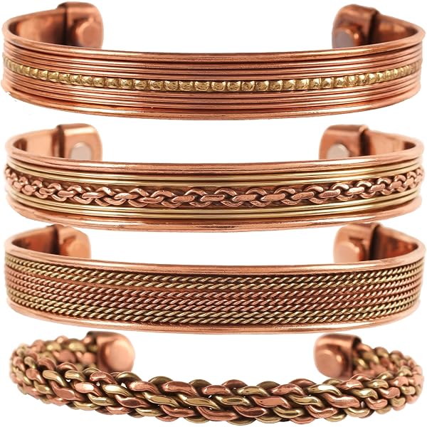 Solid 99.99% Pure Copper Adjustable Cuff Bracelet For Women & Men – Vintage Plum Blossom Design, Hypoallergenic, Gift Box Included