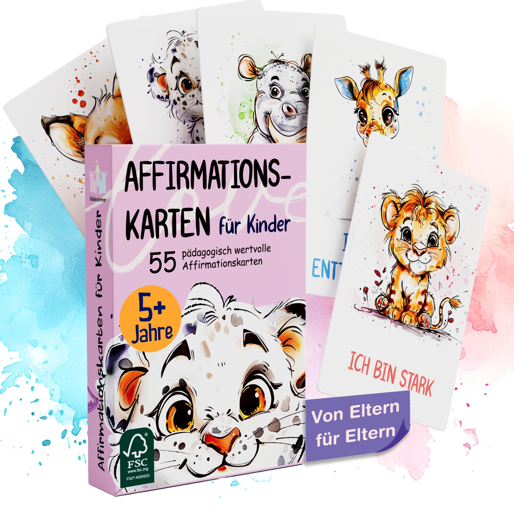 55 Affirmation Cards for Children, Self-Confidence Strengthen Children, Mindfulness Children, Feeling Cards for Children