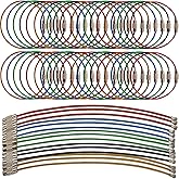 ROYHOO 100PCS Keychain, 5.9 Inches Stainless Steel Wire Ring 1.5mm Cable Loop Rings for Hanging Luggage Tag, Keys and ID Tag Keepers - Multicolor