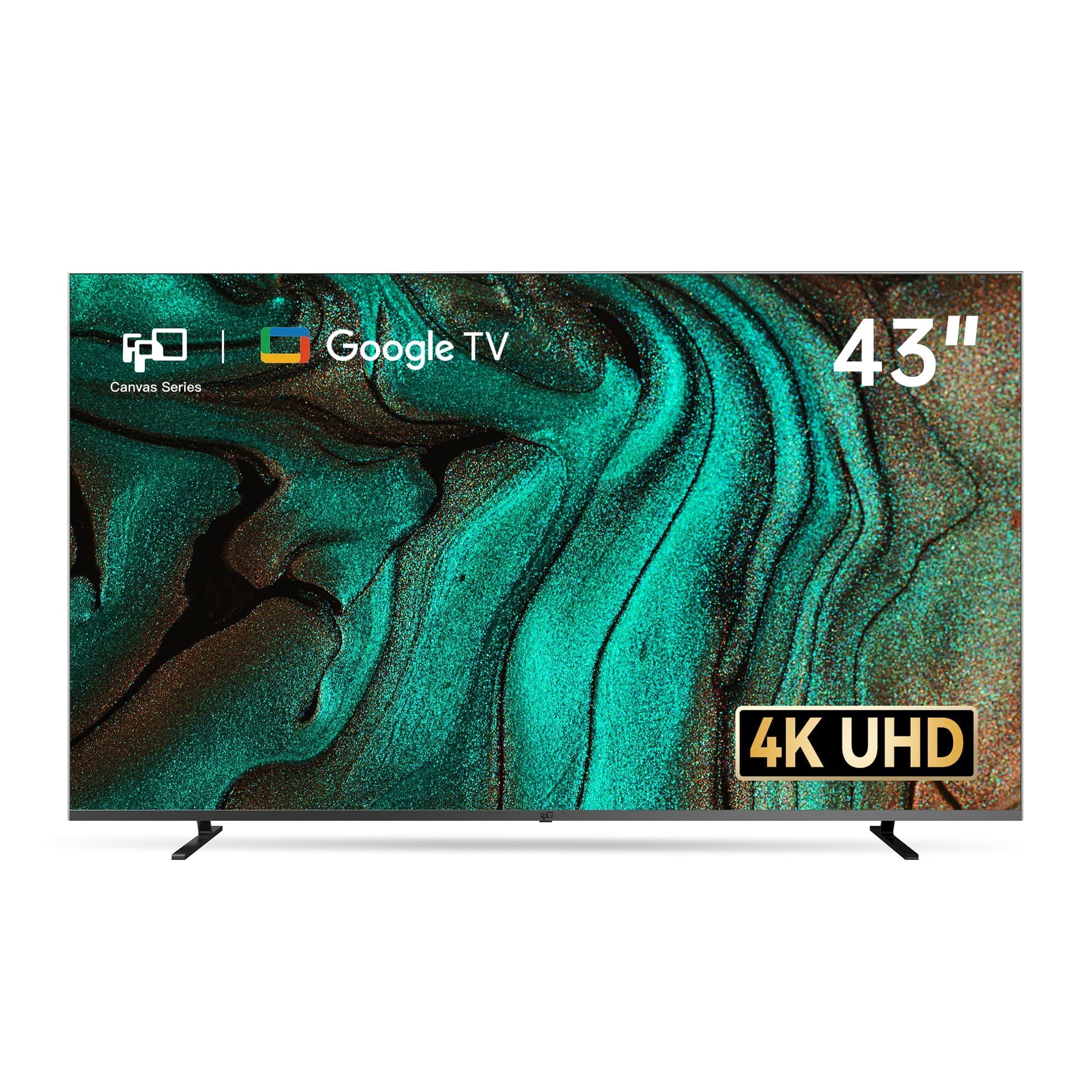 Photo 1 of FPD 43 Inch Smart TV, 4K UHD LED Flat Screen Google TV with Google Cast, Bluetooth, HDMI, Streaming Live, HDR 10, Dolby Vision, Ultra Slim Television(Canvas-Series, CG43-C3, 2026)