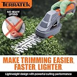 Terratek 2 in 1 Cordless Hedge Trimmer 7.2V with 2 Blades 120mm view 5