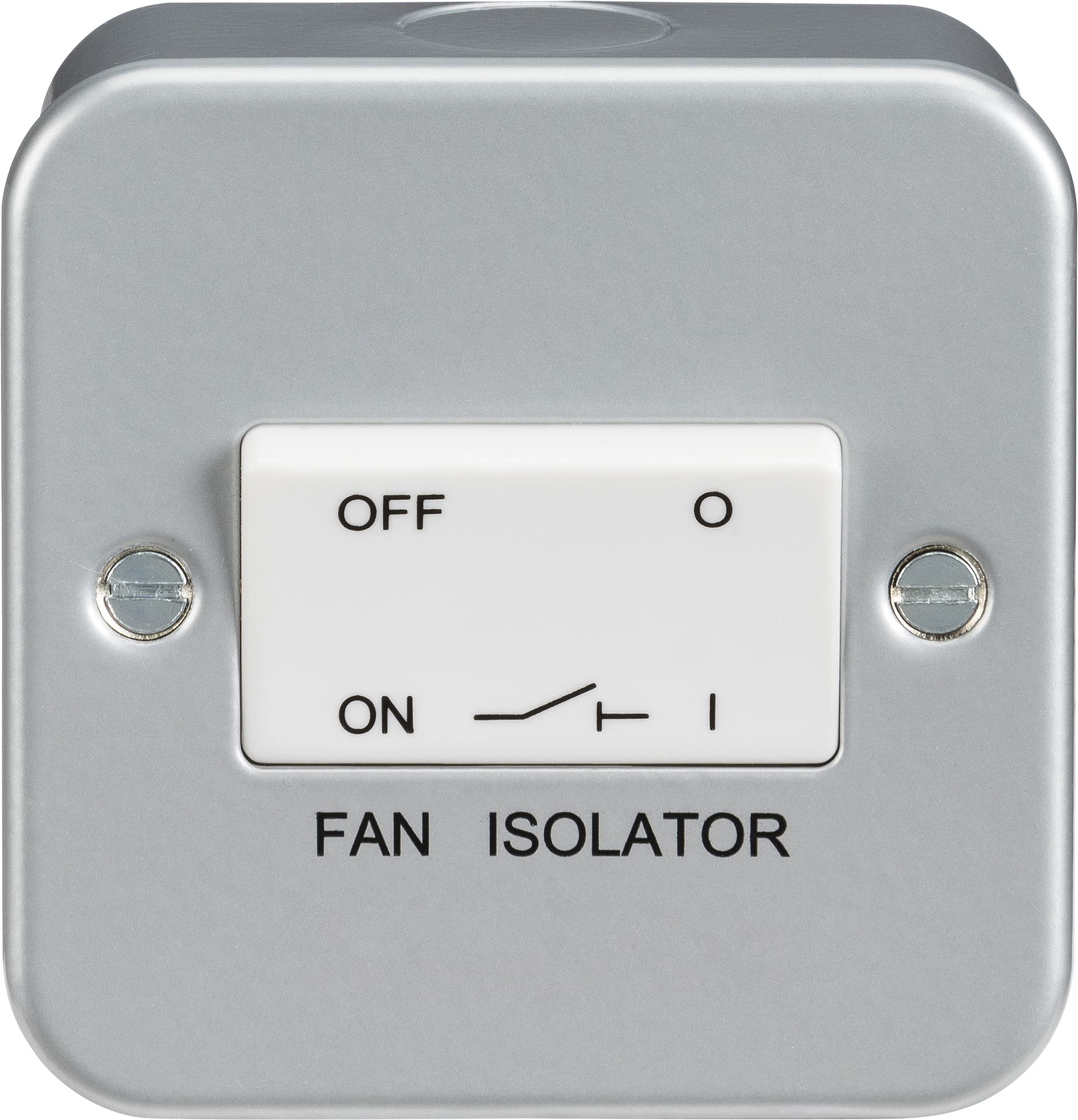 Knightsbridge M1100 Metal Clad 10A Fan Isolator Switch, 230 V, Silver