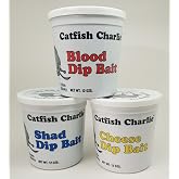 Catfish Charlie Dip Bait Variety Pack, Blood, Shad, and Cheese, 12 oz