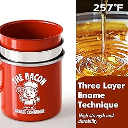 PGYARD Mini Bacon Grease Saver With Strainer - 15OZ