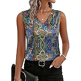 Zeagoo Women's Silk Satin Tank Tops V Neck Casual Camisoles Sleeveless Business Work Blouses Dressy Summer Shirts