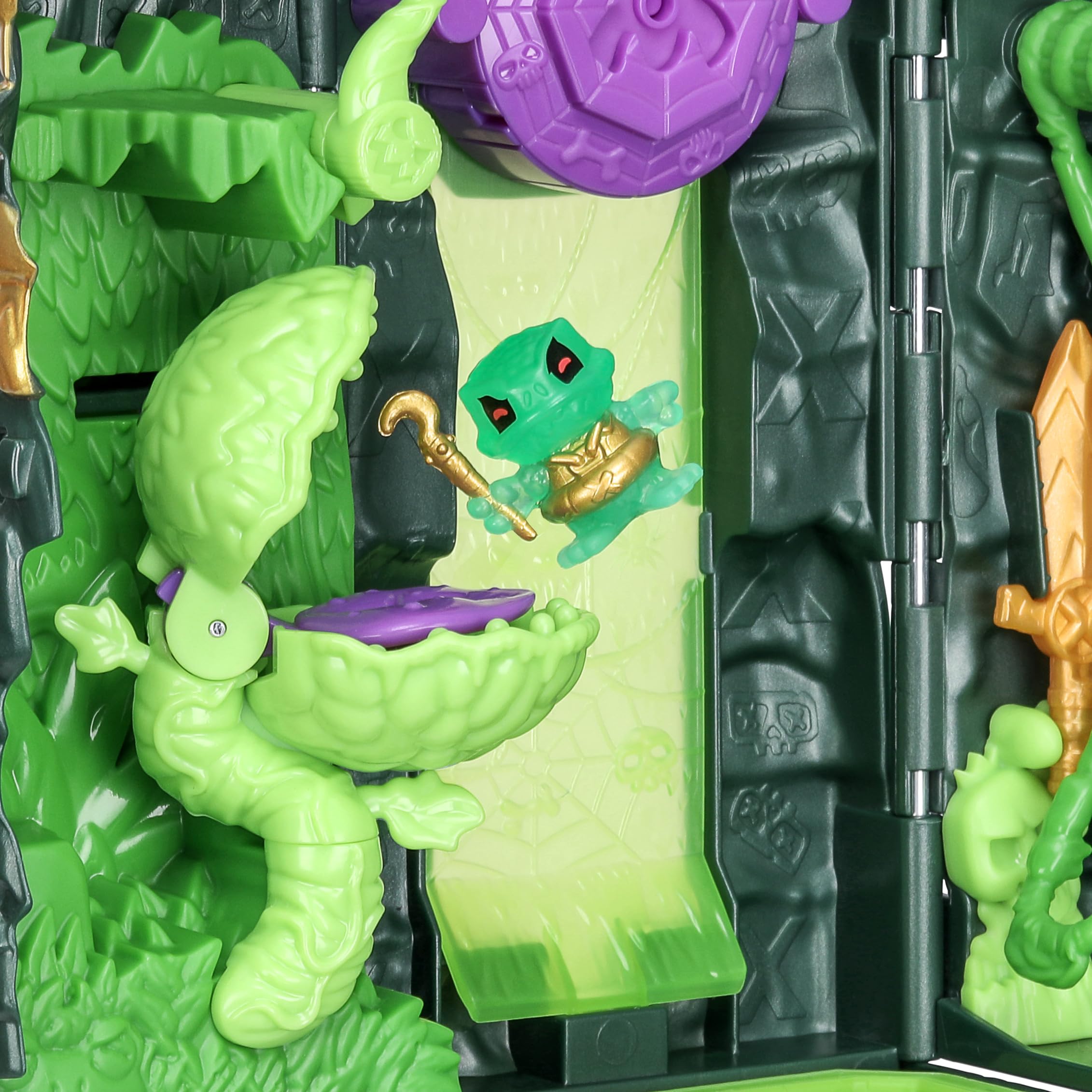 Treasure X Lost Lands Skull Island Swamp Tower Micro Playset, 15 Levels of Adventure. Survive The Traps and Discover 2 Micro Sized Action Figures. Will You Find Real Gold Dipped Treasure?