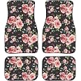 YINGQIGUAN Tribal Aztec Print Car Floor Mats - 4-Piece Set, Universal Fit, Polyester With Non-Slip Backing