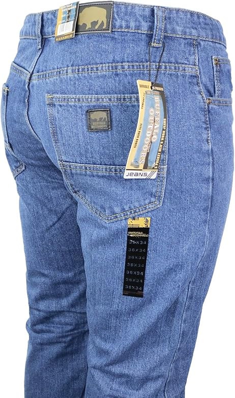 Buffalo Outdoors Mens Straight Leg Comfort Jeans Basic Work Denim