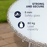 CASARIA Round Coffee Table 60cm | Outdoor Poly Rattan Side Table Beige view 8
