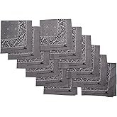 Elephant Brand Bandanas 100% cotton since 1898-12 Pack (Dark Grey)