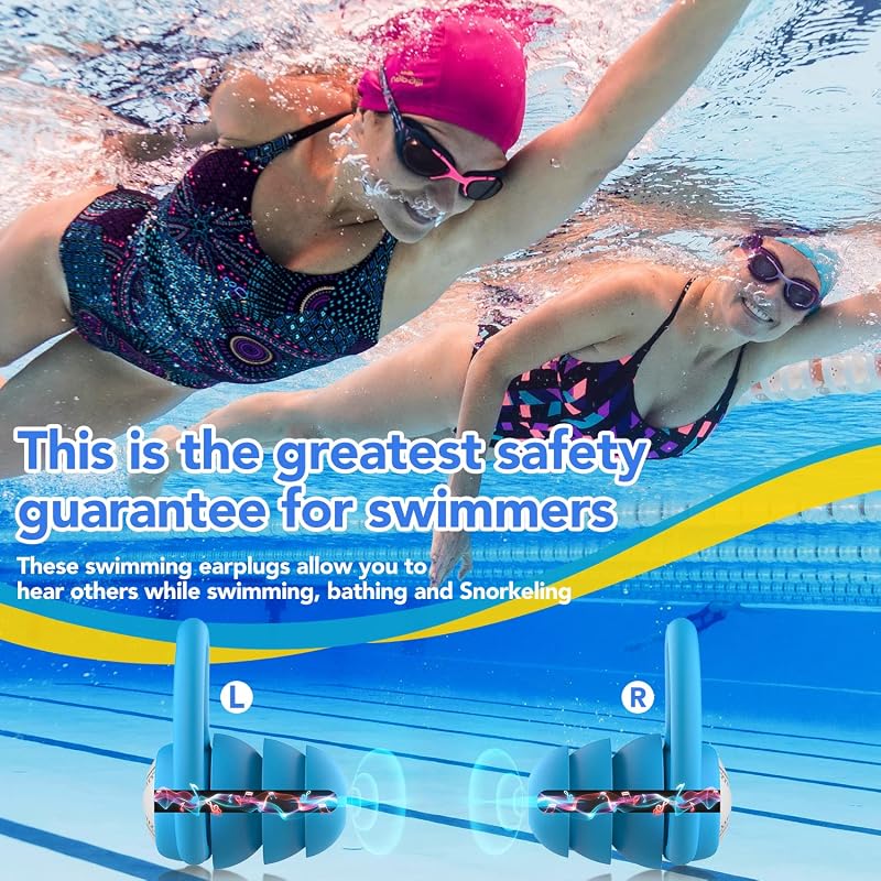 Tapones oidos natación - 3 Pares Silicona Tapones piscina adulto