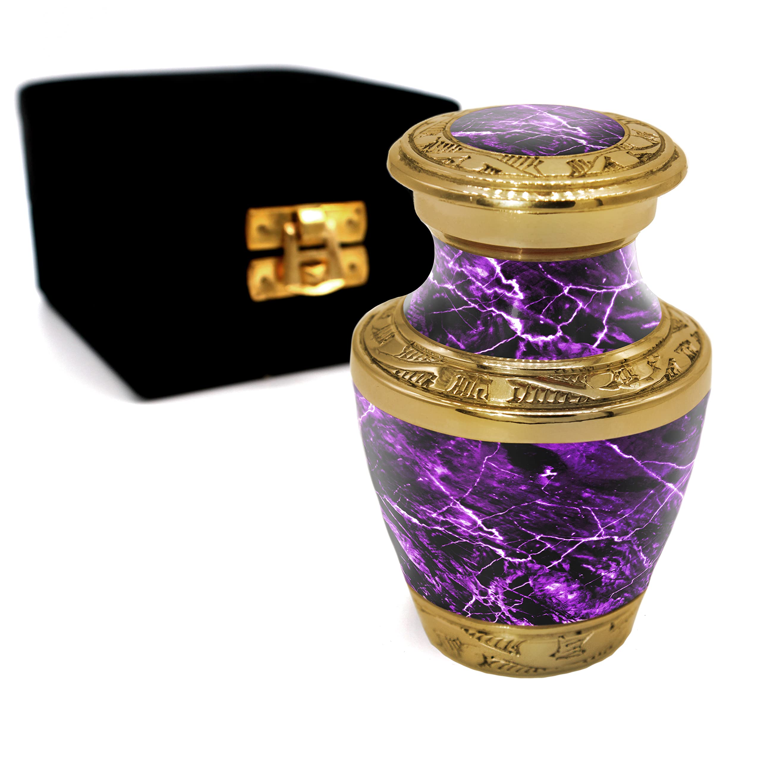 Purple Marble Keepsake Urns for Human Ashes with Velvet Gift Box for Cremation Keepsakes for Ashes - Small Cremation Urn and Small Keepsake Urn โ image 1